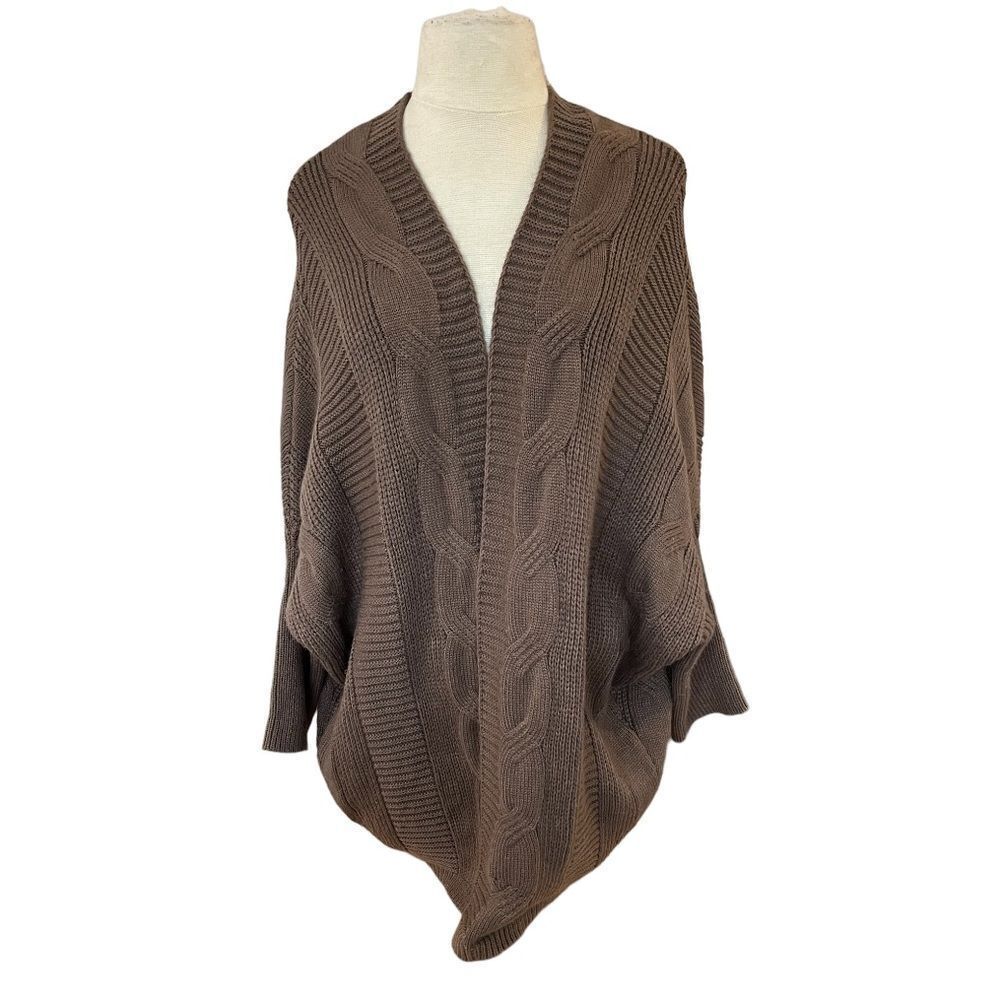 🔥4/$25 Brown Woven Acrylic Cardigan Size Medium